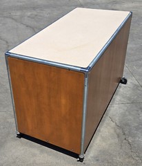 Fleetwood Mid-Century Modern Industrial Rolling Credenza Cabinet Henry P Glass