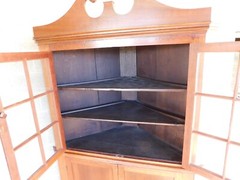 Antique Cherry 2 Piece 12 Pane Corner Cabinet