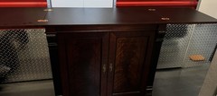 Baker Knapp & Tubbs Antique Brown Wood Drop Leaf Cabinet 2 Raised Panel Doors