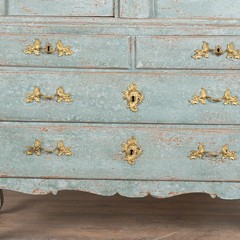 Early 19th Century Swedish Blue Painted Pine Display Cabinet