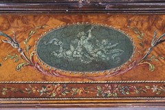 Antique 19th Century Adams Style Paint Decorated Display Cabinet China Cabinet