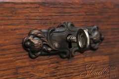 F73843: Antique Arts & Crafts Diminutive Mission Oak Smoking Cabinet