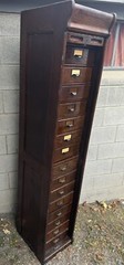 GLOBE WERNICKE TAMBOUR ROLL OAK FILE CABINET