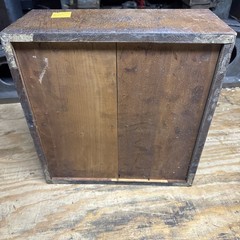 Two Drawer Oak Card Catalog File Cabinet, 15 1/2” Wide, 16” Deep, 6 1/2” Tall.