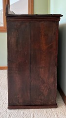 Antique Custom Crafted Pine Two Door Cupboard Cabinet, Jelly Cupboard, Early Red