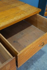 Antique Flat File Wood Apothecary Cabinet Store Counter Kitchen Island Vintage