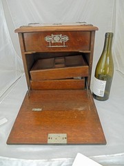 Antique Oak Fall Front Stationery Box with Drawers Restoration
