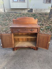 Antique Eastlake Victorian Walnut Washstand/Commode Cabinet Late 1890s.