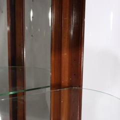 Antique French Mahogany Banded Display Vitrine With Inlay & Ormolu C1890