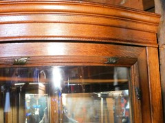 Large Oak Corner Cabinet~~Bowed Glass~~One Door