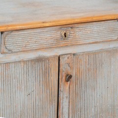Original Blue Painted Small Cabinet or Nightstand, Sweden circa 1860-80