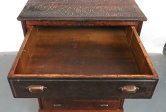 Antique Industrial Quarter Sawn Storage Oak Cabinet
