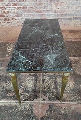 French Empire Vintage Marble Top Brass Coffee