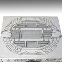 MANNER OF FORNASETTI ONE DRAWER ONE DOOR PAINTED SIDE CABINET ITALY CIRCA 1960