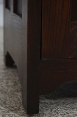 73379: STICKLEY Roycroft Mission Oak Leaded Glass Cabinet