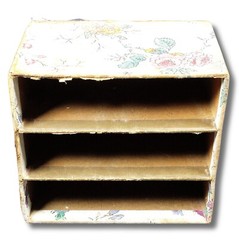 MID-CENTURY Floral 3-Drawer Sewing Set Kit: CONTENTS FULL Boudoir Shabby Country