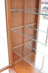Antique French Louis XVI Style 94″ Curio China Display Cabinet Bookcase w Bronze