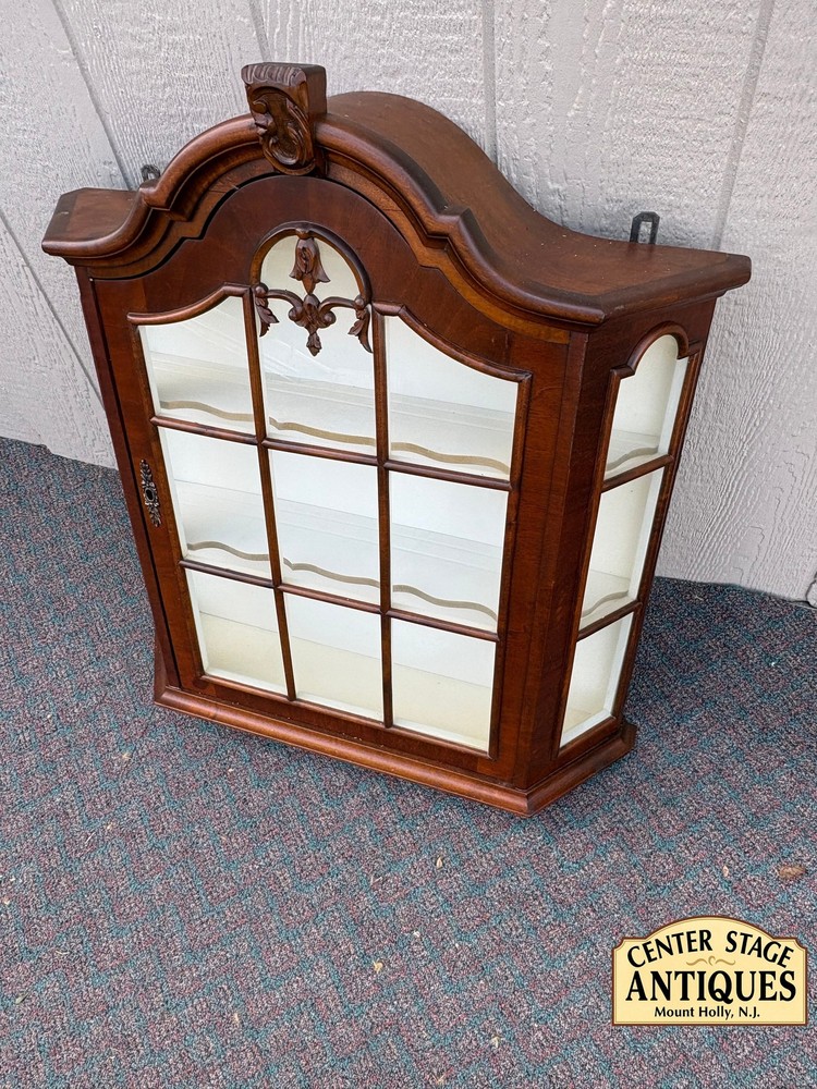 67662 Victorian Wall Hanging Curio Cabinet with Glass Door