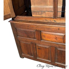 Antique Livery cabinet cupboard oak raised panel Pilgrim Period Farm House