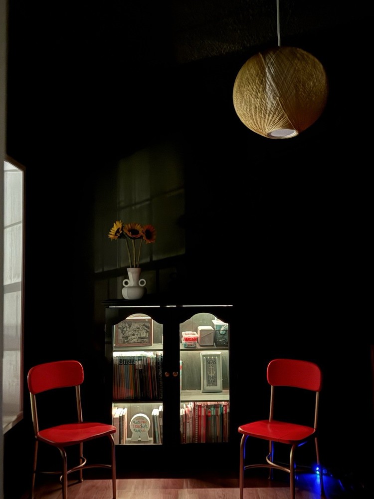 Glass Vintage Cabinet With LED Lights Restored