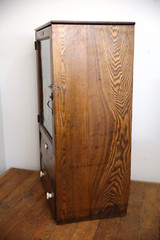 Vintage Antique Oak Display Case apothecary drawer Cabinet Batteries Flashlights