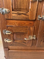 Antique Oak & Ash 3-Door Porcelain lined Ice Box