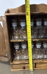 Antique Apothecary Mini Cabinet – Bathroom Pharmacy Wall Shelf w Doors & Bottles