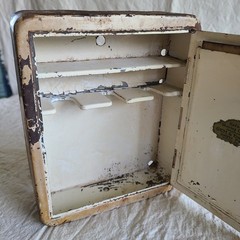 Antique 1920’s Metal Shaving Cabinet With Mirror