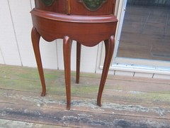 QUEEN ANNE STYLE CORNER CABINET, HAND PAINTED ,Vintage