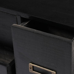 Black Vintage 12-Drawer Apothecary Cabinet, Stackable for Herbs/Tea/Stationery