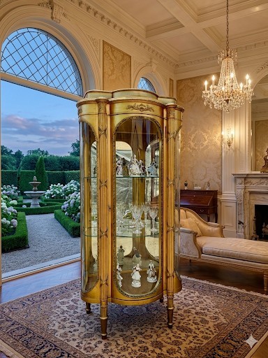 Antique R.J. Horner & Co. Gold Gilt Curio Cabinet