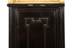 Pair of Carved Giltwood Antique Collector Display Cabinets by M. Grieve Co.