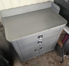 Vintage HAMILTON Medical cabinet Art Deco steel small industrial