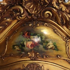 Giltwood Bombay Serpentine Vitrine With Verdis Martin Panels c1890