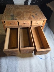 Windsor Cheese Box Parts Cabinet Store Display Hand Made 9 Drawer 12x12x12