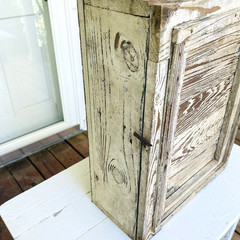 Atq Wood Wall Mount Cabinet Early 20th C Primitive Farmhouse Cupboard Cottage
