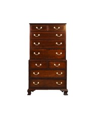 Vintage Chippendale Style Flip Top Media or Storage Unit with Faux Drawers
