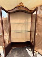 19 Century Art Object Real MuseumDisplay DeskBronze Metal Glass And Massive Wood