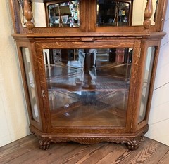 Fabulous Antique Victorian Oak Corner China Cabinet