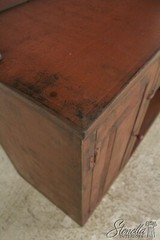 L57591: Primitive Country Painted Bench Made Pewter Cabinet