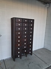 Loaded full 57″ Antique Apothecary Hardware Cabinet 30 Drawer Industrial We Ship