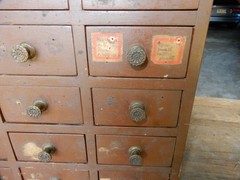 ANTIQUE 18 DRAWER WOODEN APOTHECARY CABINET