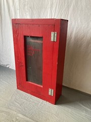 Vtg Wood Wall Mounted Mill Emergency Tool Medicine Cabinet Old Cupboard 40-26E