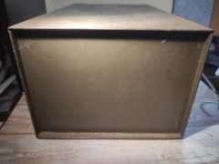 Vintage RONEO Metal File Drawer Cabinet Box Index File Cards military Office