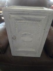 Vintage Farmhouse Tin Metal Bread & Cake Cabinet Cupboard