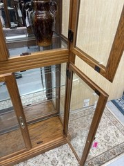63691 Oak Curio China Cabinet With Light