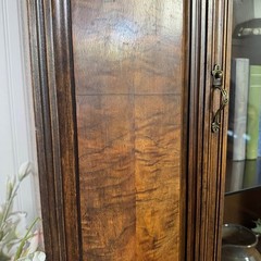 1930s Jacobean Revival Burl Walnut Display Cabinet