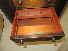 Antique 29″ Imperial Solid Mahogany Martha Washington 3-Drawer Sewing Cabinet