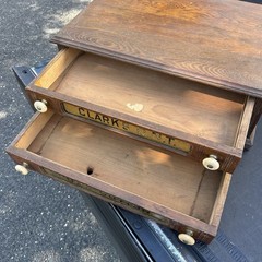 Antique Spool Cabinet Clark’s O.N.T. wood 2 Drawer Cabinet