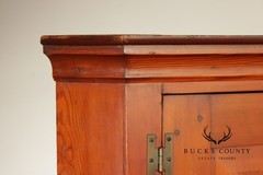 Antique American Pine Two-Part Paneled Door Corner Cupboard